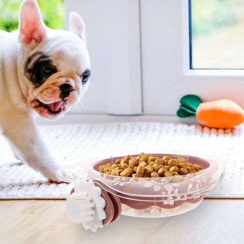 Toyvian Heart-Shaped Hanging Pet Bowl for Dogs and Cats, Small Detachable Water and Food Feeder, Pink Food-Grade Plastic for Crate and Travel Use in Kuwait