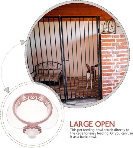 Toyvian Heart-Shaped Hanging Pet Bowl for Dogs and Cats, Small Detachable Water and Food Feeder, Pink Food-Grade Plastic for Crate and Travel Use in Kuwait