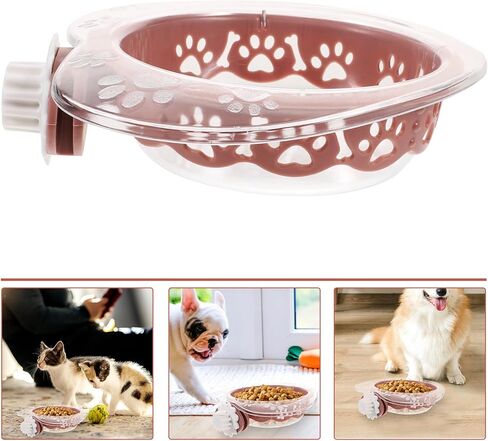 Toyvian Heart-Shaped Hanging Pet Bowl for Dogs and Cats, Small Detachable Water and Food Feeder, Pink Food-Grade Plastic for Crate and Travel Use in Kuwait