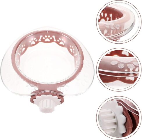 Toyvian Heart-Shaped Hanging Pet Bowl for Dogs and Cats, Small Detachable Water and Food Feeder, Pink Food-Grade Plastic for Crate and Travel Use in Kuwait