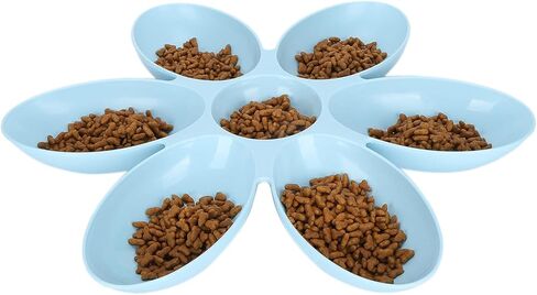 Cat Bowls FoodGrade Flower Petals Shaped 6 Grids Pet Feeding Bowl for Organization and Convenience for Pet Lovers Plastic Portable Cat Bowl for Feeding Time, Ideal for Cats, 16.3x16.3in in Saudi Arabia