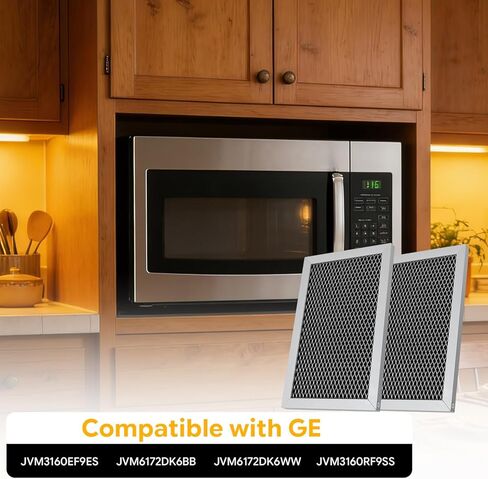 2 قطعة فلتر فحم الميكروويف متوافق مع GE JVM3160EF9ES JVM6172DK6BB JVM6172DK6WW JVM3160RF9SS in Kuwait
