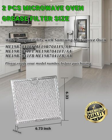 2Pcs Microwave Grease Filter Replacement for Samsung ME19R7041FS ME19R7041FS/AA ME19R7041FT /AA ME19R7041FB ME19R7041FB/AA in Kuwait