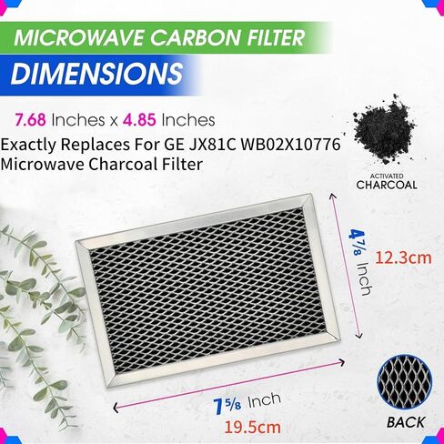 2PCS Replace Charcoal Carbon Filter WB02X33061 for GE JX81C, WB02X10776, WB02X11495, WBX02X10776 Microwave Accessories in Kuwait