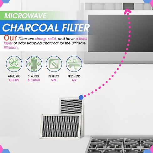 2PCS Replace Charcoal Carbon Filter WB02X33061 for GE JX81C, WB02X10776, WB02X11495, WBX02X10776 Microwave Accessories in Kuwait
