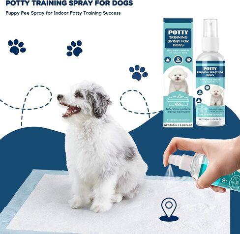 Advanced Potty Training Spray for Dogs & Puppies - Long-Lasting Pheromone Attractant - Housebreaking Aid for Artificial Grass, Pee Pads & Outdoor Lawns - Puppy Essentials,100ML in Kuwait
