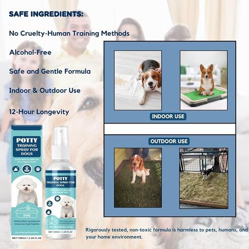 Advanced Potty Training Spray for Dogs & Puppies - Long-Lasting Pheromone Attractant - Housebreaking Aid for Artificial Grass, Pee Pads & Outdoor Lawns - Puppy Essentials,100ML in Kuwait