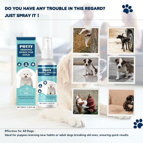 Advanced Potty Training Spray for Dogs & Puppies - Long-Lasting Pheromone Attractant - Housebreaking Aid for Artificial Grass, Pee Pads & Outdoor Lawns - Puppy Essentials,100ML in Kuwait