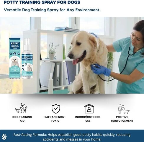 Advanced Potty Training Spray for Dogs & Puppies - Long-Lasting Pheromone Attractant - Housebreaking Aid for Artificial Grass, Pee Pads & Outdoor Lawns - Puppy Essentials,100ML in Kuwait