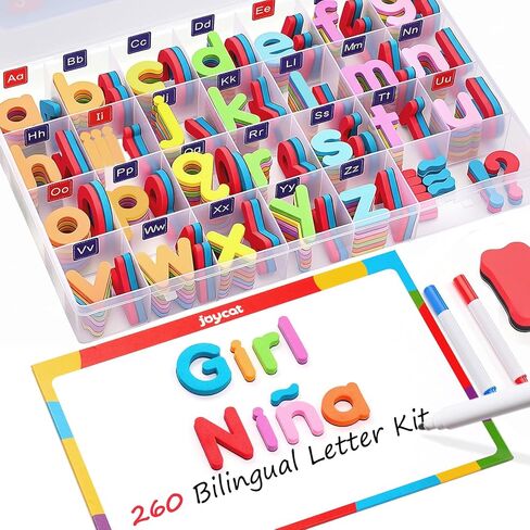 Classroom Magnetic Letters Kit Colorful 234 Pcs with Double - Side Magnet Board - Foam Alphabet Letters for Preschool Kids Toddler Spelling and Learning - Fridge Magnets ABC Education Toys in Kuwait