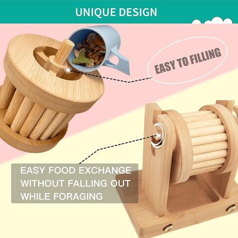 Hamster Enrichment Toys - Wooden Rat Toys for Pet Rats & Mice - Interactive Foraging Puzzle Feeder for Syrian, Dwarf - Small Animal Treat Dispenser in Saudi Arabia