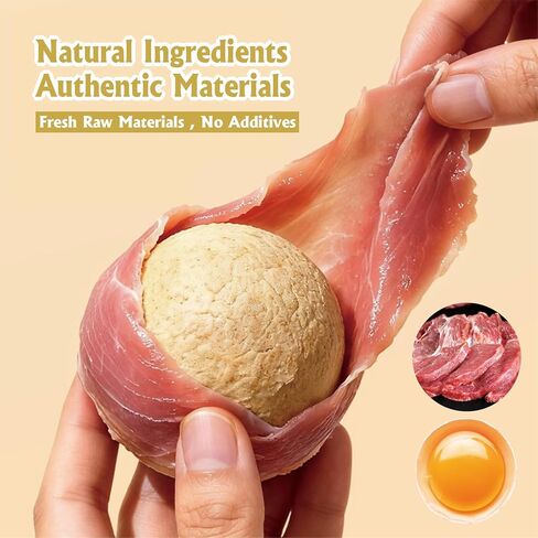Dog Treats,2 Pcs Duck Wrapped Rawhide Spherica with Egg Yolk Center,Long-Lasting Chews for Medium & Large Dogs,200g in Kuwait