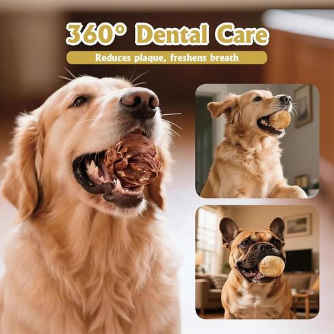 Dog Treats,2 Pcs Duck Wrapped Rawhide Spherica with Egg Yolk Center,Long-Lasting Chews for Medium & Large Dogs,200g in Kuwait