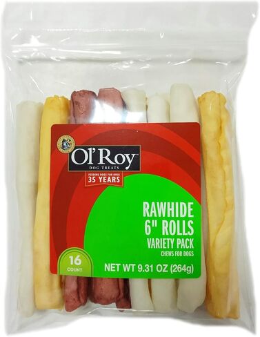 Ol' Roy 6" Rawhide Rolls Variety Pack 16 Count Per Pack in Kuwait