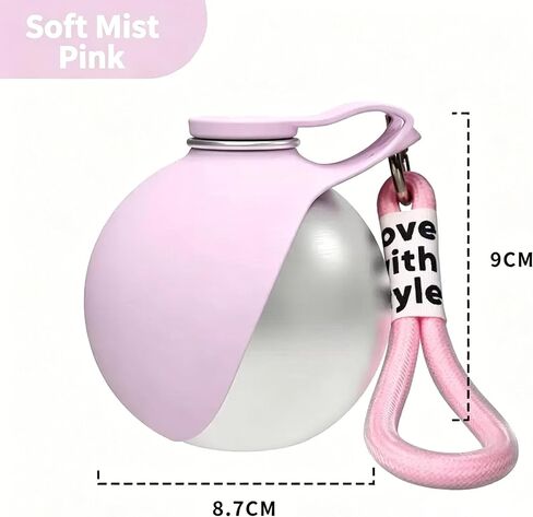 Portable Dog Water Bottle, 304 Stainless Steel Foldable Pet Water Cup, Leak-Proof Travel Water Dispenser with Foldable Silicone Bowl, 285ml Large Capacity for Dogs Cats Outdoor Walking Hiking in Kuwait