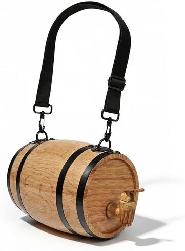 St Bernard Rescue Barrel Collar for Medium & Large Dogs, 500ml Mini Keg with Adjustable Hoops, Saint Bernard Whiskey Barrel Collar for Pet Accessories in Kuwait