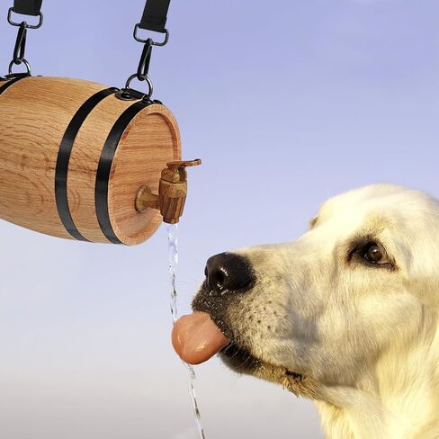 St Bernard Rescue Barrel Collar for Medium & Large Dogs, 500ml Mini Keg with Adjustable Hoops, Saint Bernard Whiskey Barrel Collar for Pet Accessories in Kuwait