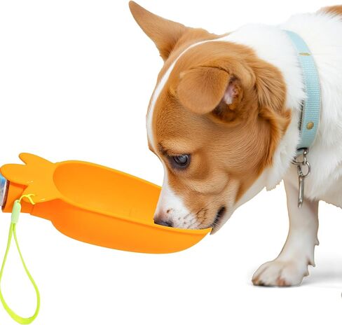 Li & Zhao Portable Dog Water Bottle Dispenser - Leak Proof Portable Water Bowl for Dog Foldable Carrot Water Bowl Travel Silicone Pet Dispenser for Puppy Cats Pets Outdoor Walking, Hiking, Travel in Kuwait