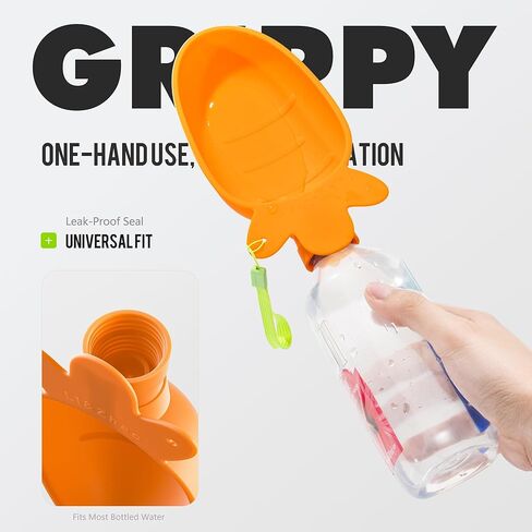 Li & Zhao Portable Dog Water Bottle Dispenser - Leak Proof Portable Water Bowl for Dog Foldable Carrot Water Bowl Travel Silicone Pet Dispenser for Puppy Cats Pets Outdoor Walking, Hiking, Travel in Kuwait