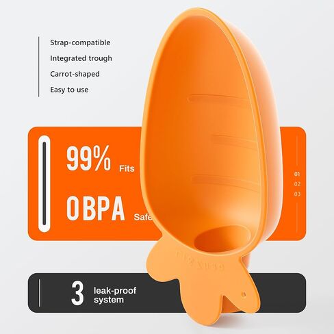 Li & Zhao Portable Dog Water Bottle Dispenser - Leak Proof Portable Water Bowl for Dog Foldable Carrot Water Bowl Travel Silicone Pet Dispenser for Puppy Cats Pets Outdoor Walking, Hiking, Travel in Kuwait