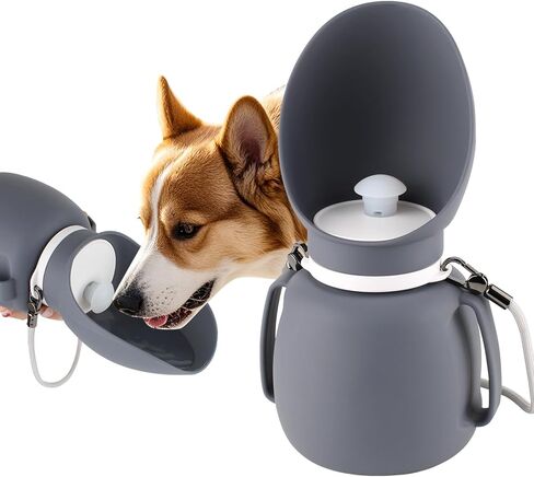 Dog Water Bottle 27 OZ Large Capacity Dog Travel Water Bottle with Drinking Trough Pet Drinking Feeder for Outdoor Walking/Hiking/Travel, Grey in Kuwait