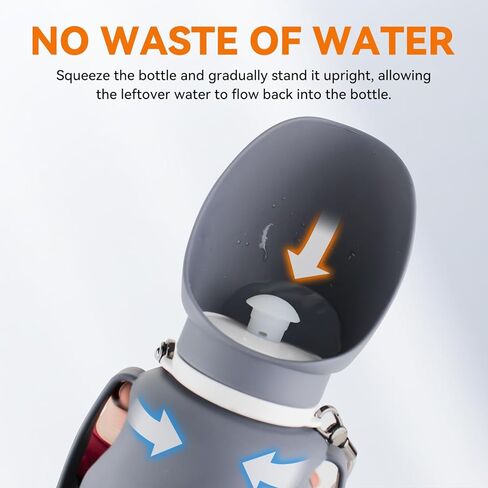 Dog Water Bottle 27 OZ Large Capacity Dog Travel Water Bottle with Drinking Trough Pet Drinking Feeder for Outdoor Walking/Hiking/Travel, Grey in Kuwait