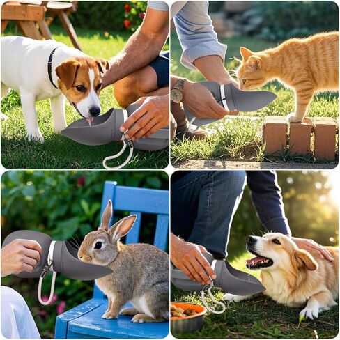 Dog Water Bottle 27 OZ Large Capacity Dog Travel Water Bottle with Drinking Trough Pet Drinking Feeder for Outdoor Walking/Hiking/Travel, Grey in Kuwait