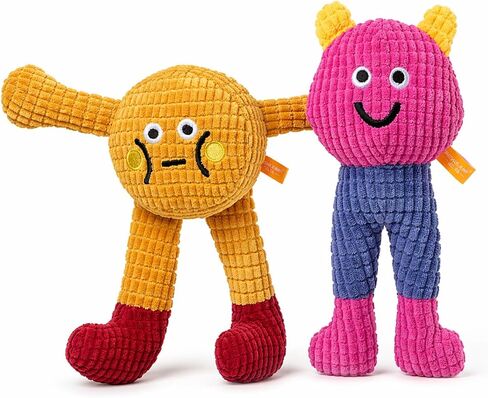 waithem Cat&Dog Chew Toys with Catnip Inside, Ecofriendly Material Made, Crinkle Paper & Squeaky Ball Inside, Waffle and Baby Toy Combination Packaging, Cuddles Meow Chompclean, 2 Pack in Kuwait