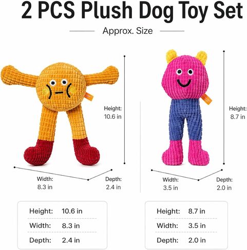 waithem Cat&Dog Chew Toys with Catnip Inside, Ecofriendly Material Made, Crinkle Paper & Squeaky Ball Inside, Waffle and Baby Toy Combination Packaging, Cuddles Meow Chompclean, 2 Pack in Kuwait