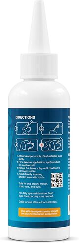 Large Pet Eye Wash 5.1 oz Gentle Eye Irritation Solution for Pets Removes Dirt, Debris & Tear Stains Safe for Daily Use in Saudi Arabia