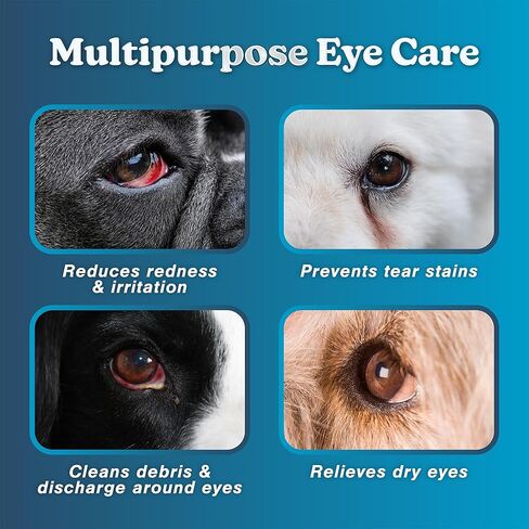 Large Pet Eye Wash 5.1 oz Gentle Eye Irritation Solution for Pets Removes Dirt, Debris & Tear Stains Safe for Daily Use in Saudi Arabia