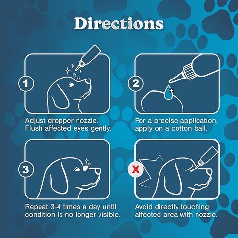 Large Pet Eye Wash 5.1 oz Gentle Eye Irritation Solution for Pets Removes Dirt, Debris & Tear Stains Safe for Daily Use in Saudi Arabia