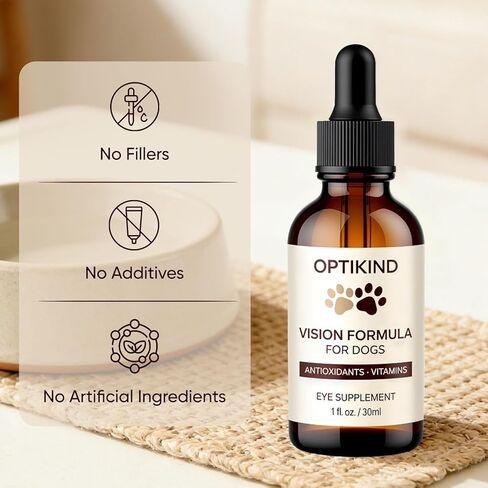 قطرات رؤية Optikind للكلاب، قطرات للكلاب مع تركيبة مضادة للأكسدة، أستازانتين، لوتين وزيت أوميغا 3 مضاف، دعم صحي يومي، تعزيز المناعة (60 مل) (1) in Kuwait