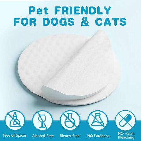 Pet Eye Cleaning Wipes, Suitable for Dogs and Cats, Remove Tear Stains, Debris, and Secretions, Reduce Tear Marks, Gentle and Hypoallergenic Formula, 100 Count in Kuwait