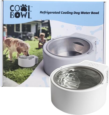 1.2L Cooling Dog Water Bowl – Plug-in Refrigerated Pet Bowl for Large, Medium, Small Dogs – Non-Slip Base, Dishwasher Safe, Keeps Water Cold for Summer Hydration in Saudi Arabia