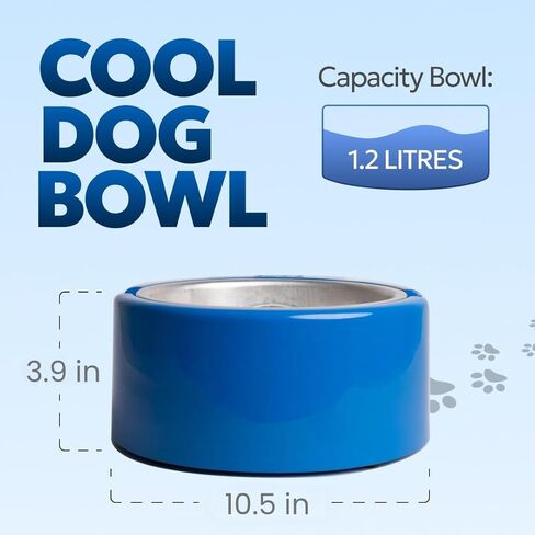 1.2L Cooling Dog Water Bowl – Plug-in Refrigerated Pet Bowl for Large, Medium, Small Dogs – Non-Slip Base, Dishwasher Safe, Keeps Water Cold for Summer Hydration in Saudi Arabia
