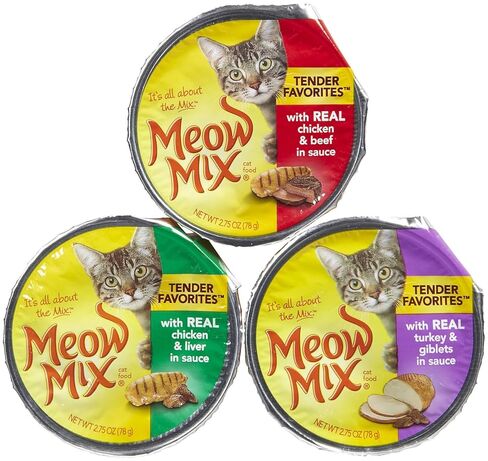 Meow Mix Market Select Cat Food, Beef & Poultry Variety Pack, 12 cups, 2.75 oz each in Kuwait