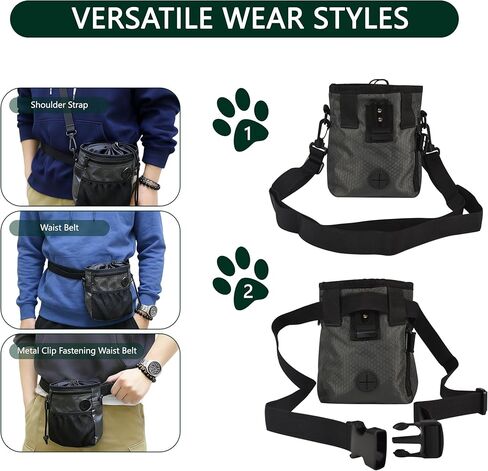 Dog Training Treat Pouch Hands-Free Waterproof Pet Training Snack Bag with Adjustable Waist Shoulder Strap for Dog Walking Training Hiking Outdoor in Kuwait