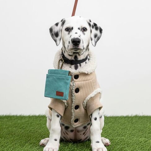 Dog Treat Pouch, Portable Puppy Blue Pocket Sized Dog Training Treat Bag, Hand Free Walking Bag, Auto Closing Pet Feed Snack Reward Pocket, Food Dispenser for Pet Puppy Travel or Outdoor Use in Kuwait