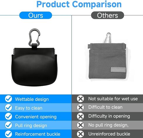 Silicone Dog Treat Pouch with Auto-Closing Lid, One-Hand Access Training Pouch with Pull Tab, Small Pocket Sized Dog Treat Bag with Clip for Leash, Waterproof Puppy Training & Walking in Kuwait