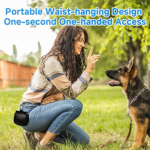 Silicone Dog Treat Pouch with Auto-Closing Lid, One-Hand Access Training Pouch with Pull Tab, Small Pocket Sized Dog Treat Bag with Clip for Leash, Waterproof Puppy Training & Walking in Kuwait