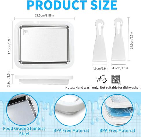 At-Home Rolled Ice Cream Maker - Food Grade Stainless Steel DIY Machine for Frozen Yogurt/Slushie,white Home Dessert Maker & Birthday Gift, Homemade DIY (White) in Kuwait