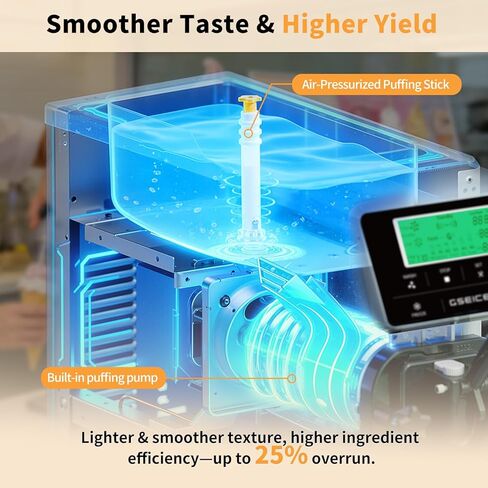 Ice Cream Machine – 3.5 Gals/H Single Flavor Ice Cream Maker 5 Inch Screen Soft Serve Ice Cream Machine with Pre-Cooling Soft Serve Machine with 1.6 Gals Tank for Home, Parties,Cafés,and School in Kuwait