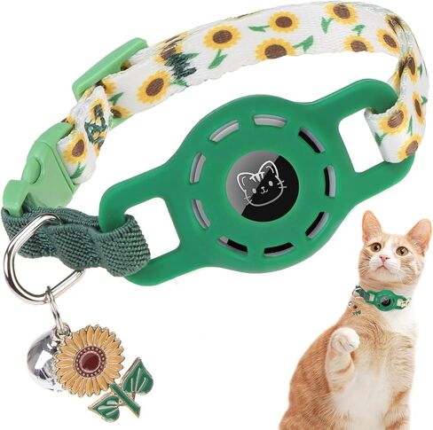 BINGPET AirTag Cat Collar with Bells, Upgraded Safety Elastic Cat Collar with Airtag Cat Collar Holder, Anti-Lost Cat Collars for Girl Boy Cats, Anti-Suffocation Kitty Puppy Collars in Saudi Arabia