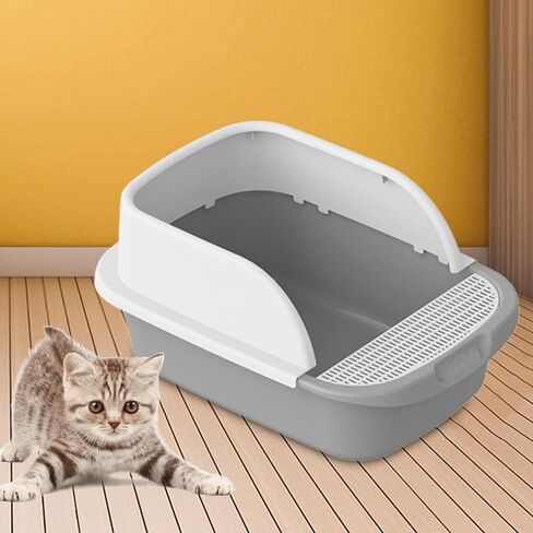 Cat Easy Clean Tall Bedpan 18" X 12" X 7" with Pet Supplies Pet Toilet for Medium Large K, Gray in Kuwait