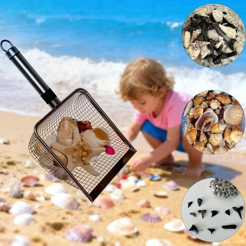 2-Pack Stainless Steel Cat Litter Scoop, 3.8mm Fine Mesh & 5mm Metal Scooper, 5.5-Inch Wide Deep Shovel, Long Handle, Rustproof Cat Poop Scooper for Clumping Litter, Multi-Pet & Beach Sand in Kuwait