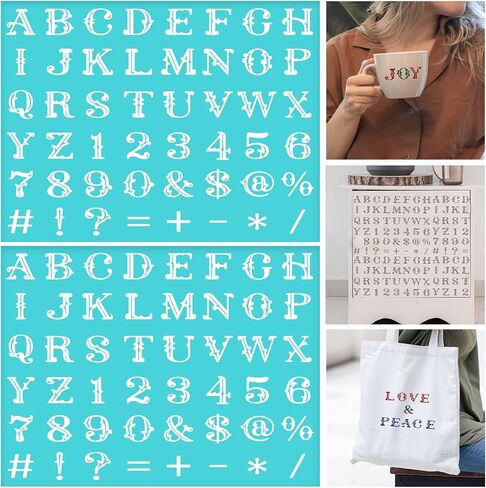 2 PCS Blessing Word Self-Adhesive Silk Screen Printing Stencil 11x8.5 Inch Reusable Mesh Transfer Stencils Happy Birthday Thank You Inspirational Chalk Paste Paint Stencil for Painting Decor in Kuwait