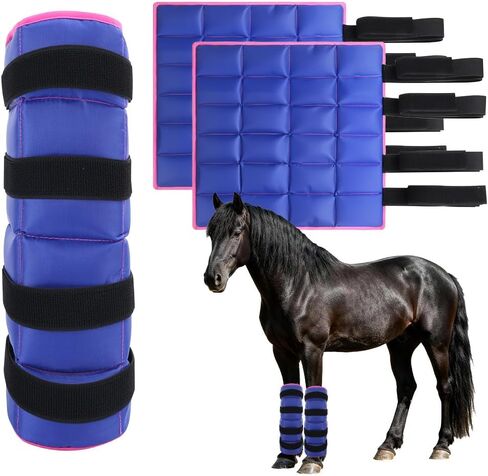 Ice Boot for Horse Reusable Cool Gel Pack Leg Wrap for Injury, Adjustable Ice Horse Leg for Hock, Ankle, Knee, Legs, Boots, and Hooves in Kuwait