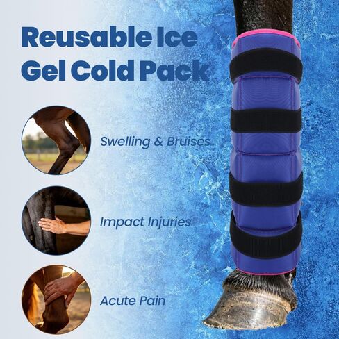 Ice Boot for Horse Reusable Cool Gel Pack Leg Wrap for Injury, Adjustable Ice Horse Leg for Hock, Ankle, Knee, Legs, Boots, and Hooves in Kuwait