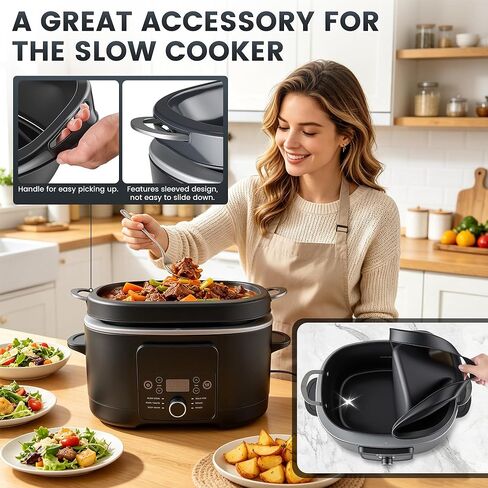 بطانات طهي بطيئة من السيليكون تناسب Ninja Foodi Possible Cooker PRO | بالإضافة إلى 8.5 كوارت MC1000، MC1001، سلسلة MC1010، بطانات أوعية الفخار المصنوعة من السيليكون بنسبة 100% قابلة لإعادة الاستخدام لملحقات الطباخات البطيئة، آمنة للاستخدام في غسالة الأطبا in Kuwait
